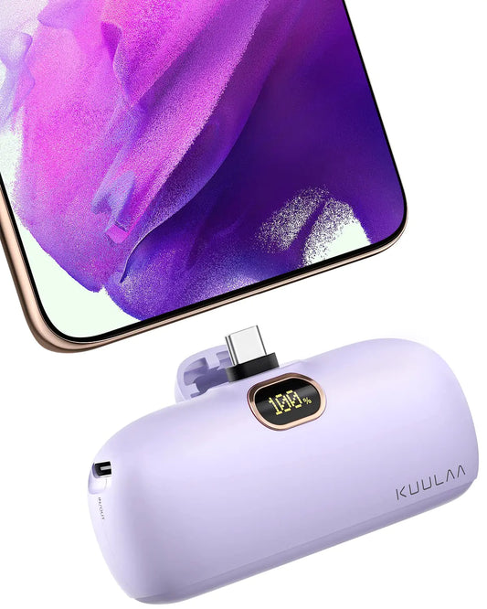 Kuulaa USB C Portable Charger Power Bank 5000mAh Mini Portable Phone Charger 20W PD Fast Charging Compatible with iPhone 15/15 Plus/15 Pro/15 Pro Max, iPhone 16 Series,Samsung S24/23, Android